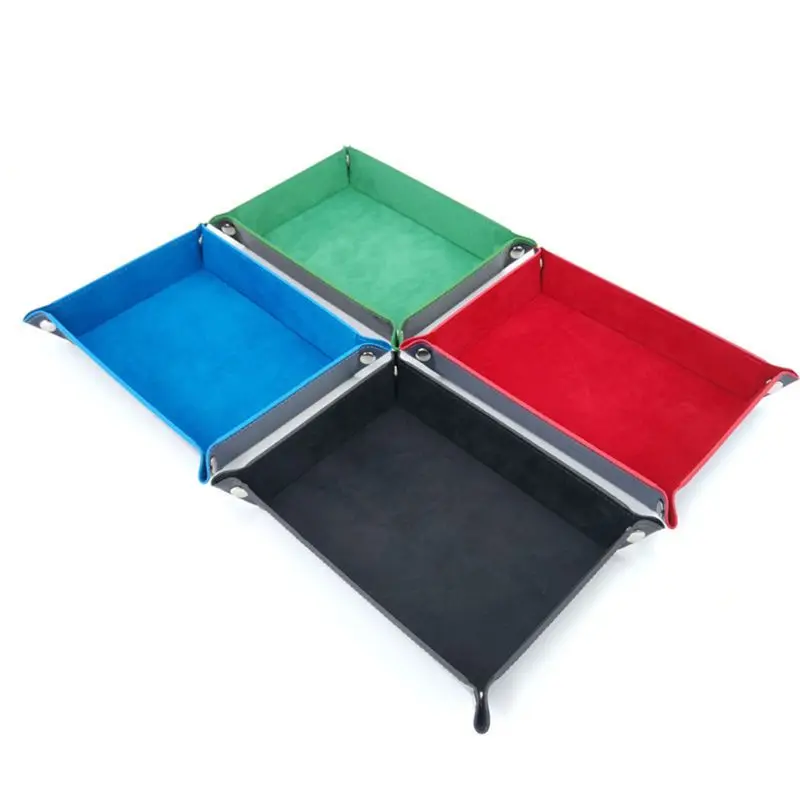 Прямоугольные ПУ кожаные кубики лотки складная коробка для хранения настольные