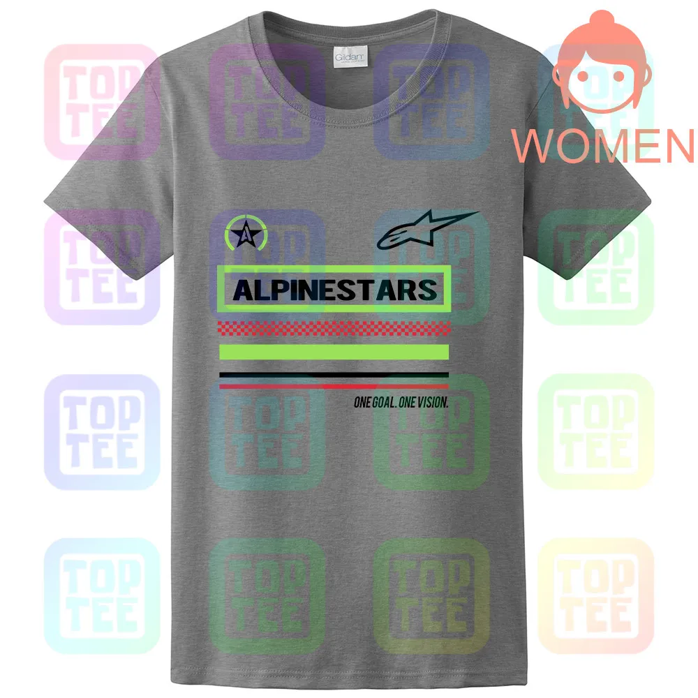 WOMEN-GRAY Черная футболка Alpine Star - Цвет: WOMEN-GRAY