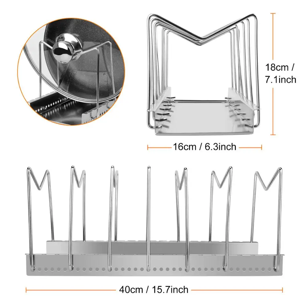 304 держатель для кастрюльных крышек из нержавеющей стали сковорода и разделочной