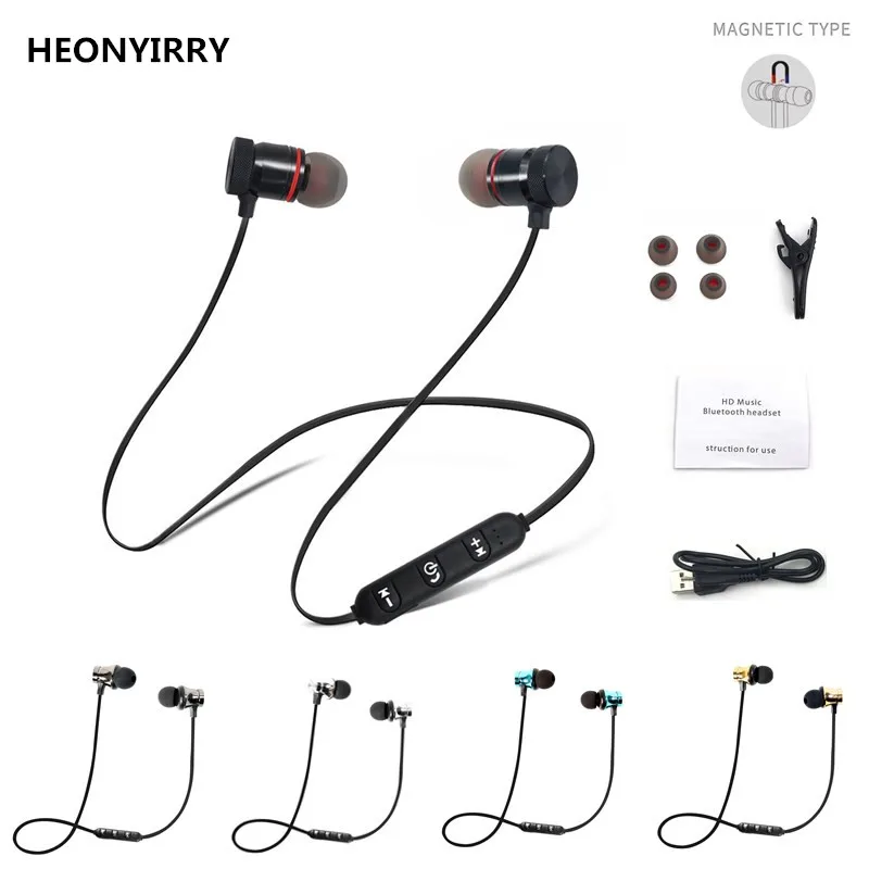 Металлические спортивные беспроводные наушники, bluetooth-наушники с защитой от пота, магнитные наушники, стереогарнитура для мобильного телефона
