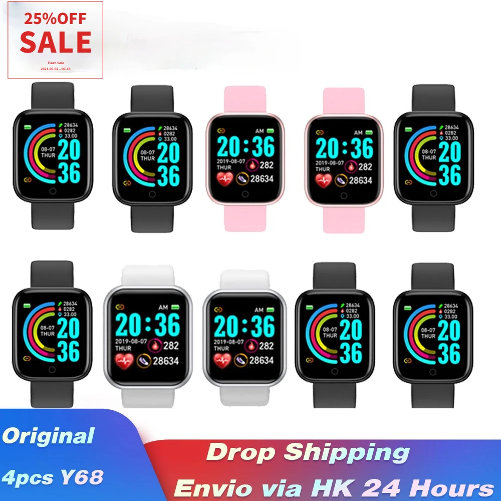 

Y68 D20 Smart Watch Custom Faces Men Women Fitness Tracker Heart Rate Blood Pressure boys girl Sport Watch for Android IOS Phone