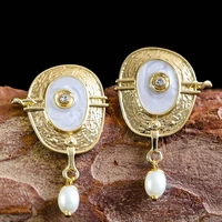 classic charm vintage pearl dangle earrings long brincos boucle doreille 2020 for female wedding jewelry