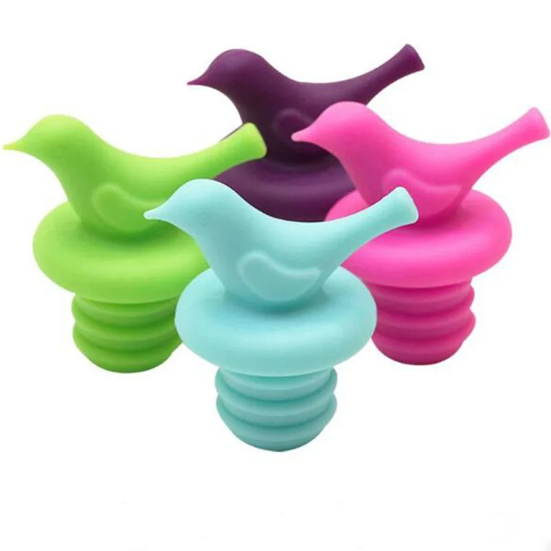 3 шт. Силиконовая пробка для бутылки вина с милой птицей креативная винной