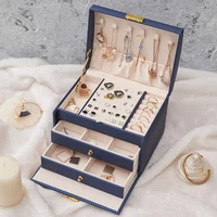multi layer high capacity jewelry box multi purpose ring necklace earring bracelet organizer jewelers packaging casket supplies