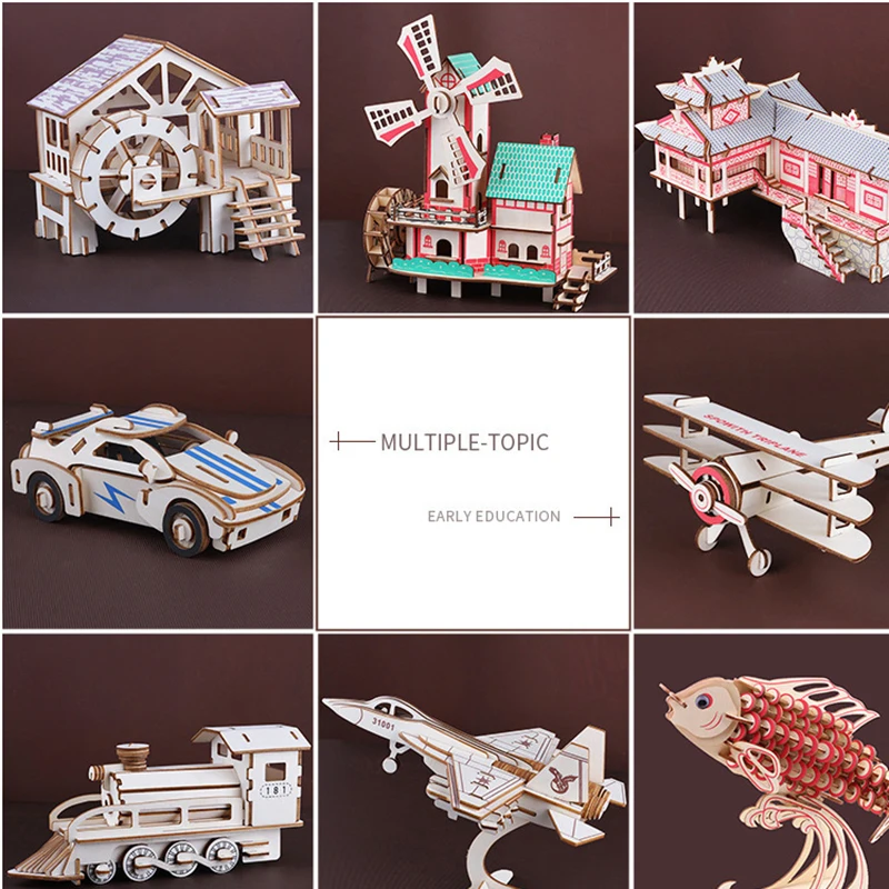 Самостоятельная сборка 3D деревянного револьвера с резиновыми пулями - игрушка-головоломка "Популярный подарок для детей и взрослых".