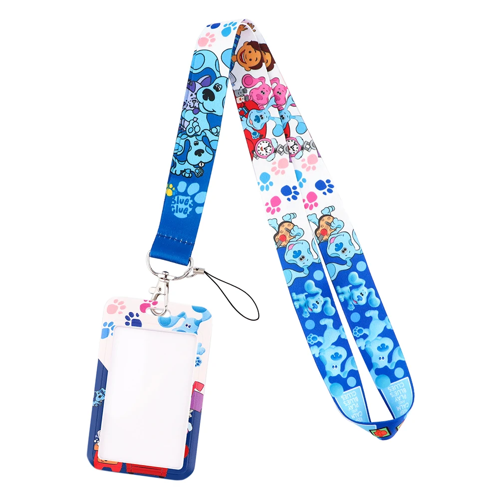 

JF985 Funny Blue Dog Cute Animal Lanyard Keychain Lanyards for Key Badges ID Cell Phone Rope Neck Straps Accessories Gifts
