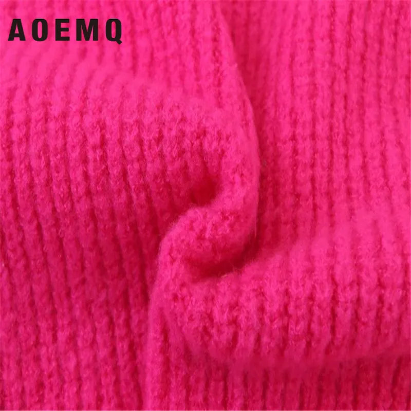 Свитер AOEMQ женский с высоким воротом флуоресцентного цвета | Женская одежда
