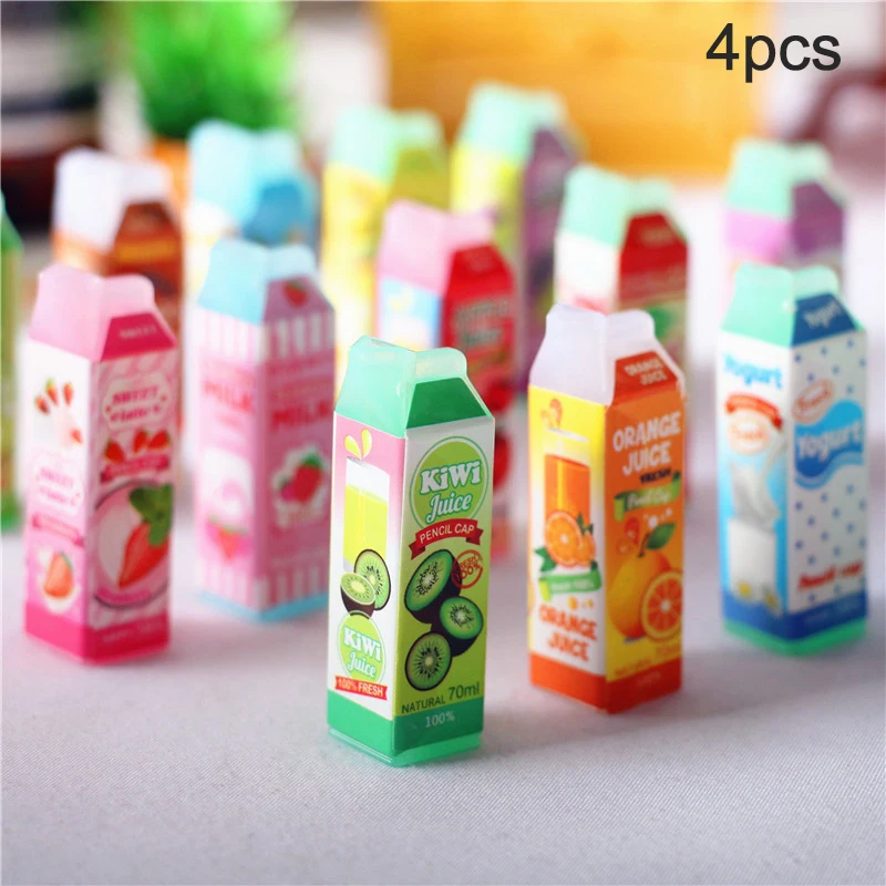 

4pcs 1/12 Dollhouse Miniature ABS Juice Carton Bottle Drink Pretend Play Food Doll House Kitchen Accessories Toy