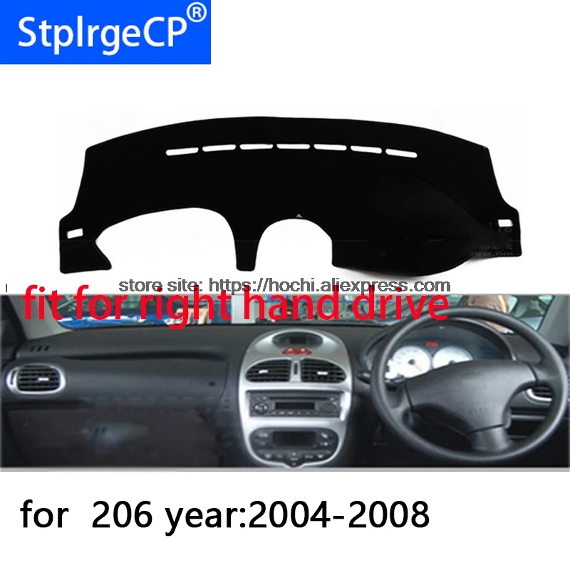 Для Peugeot 206 207 коврик для правой приборной панели защитный черный цвет