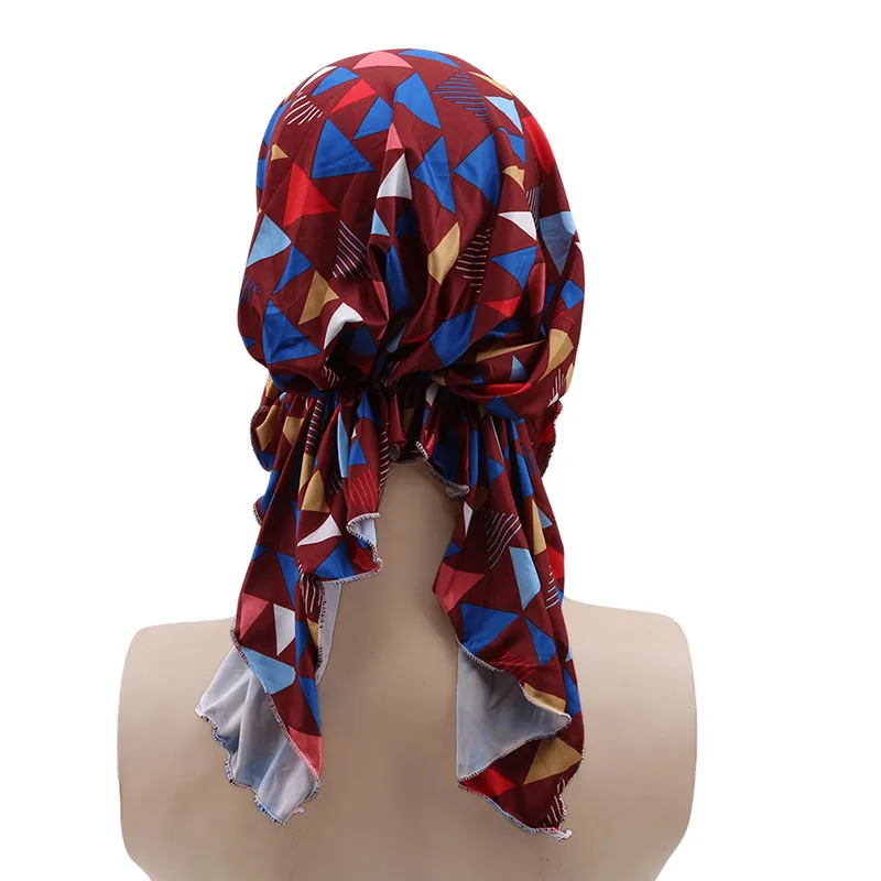 Модный женский головной платок с оборками раньше тюрбан головные шарфы