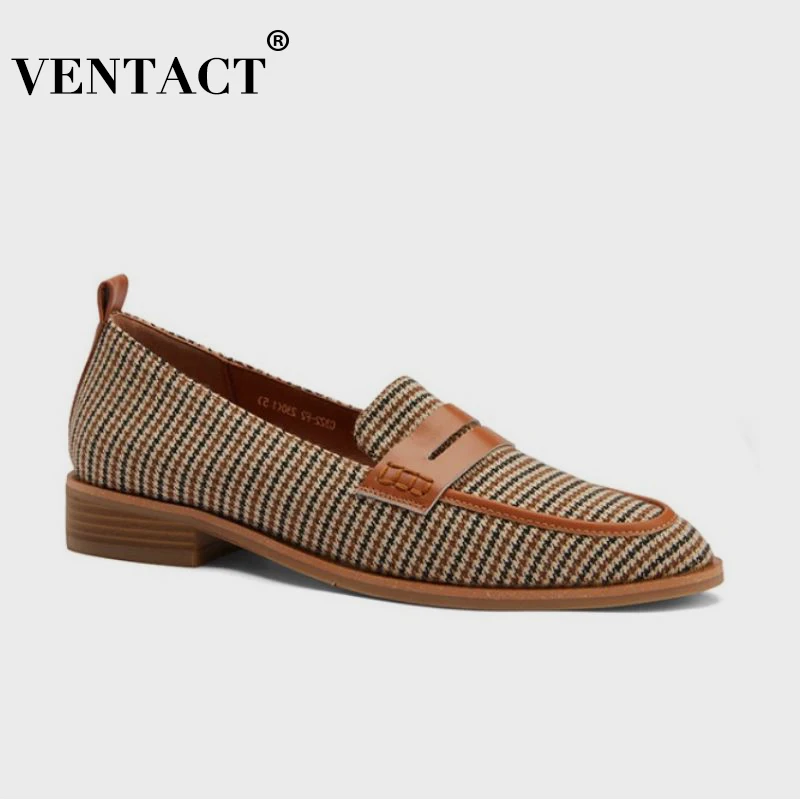 

VENTACT Women Flats Shoes New Arrival Spring Casual Daily Shoes Woman Real Leather Office Lady Footwear Size 33-40