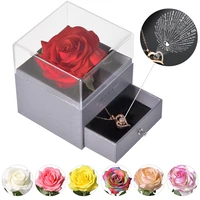 ainyrose artificial flower preserved eternal forever rose jewelry box valentine christmas gifts for girlfriend mother women