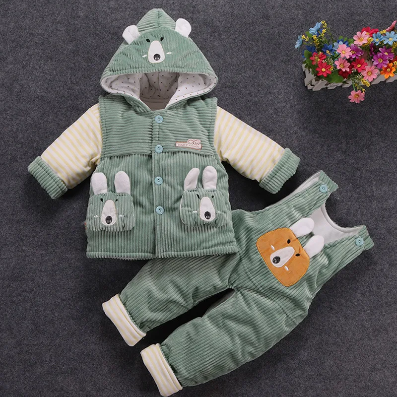 Комплекты одежды для девочек зимняя одежда маленьких детей хлопковый утепленный