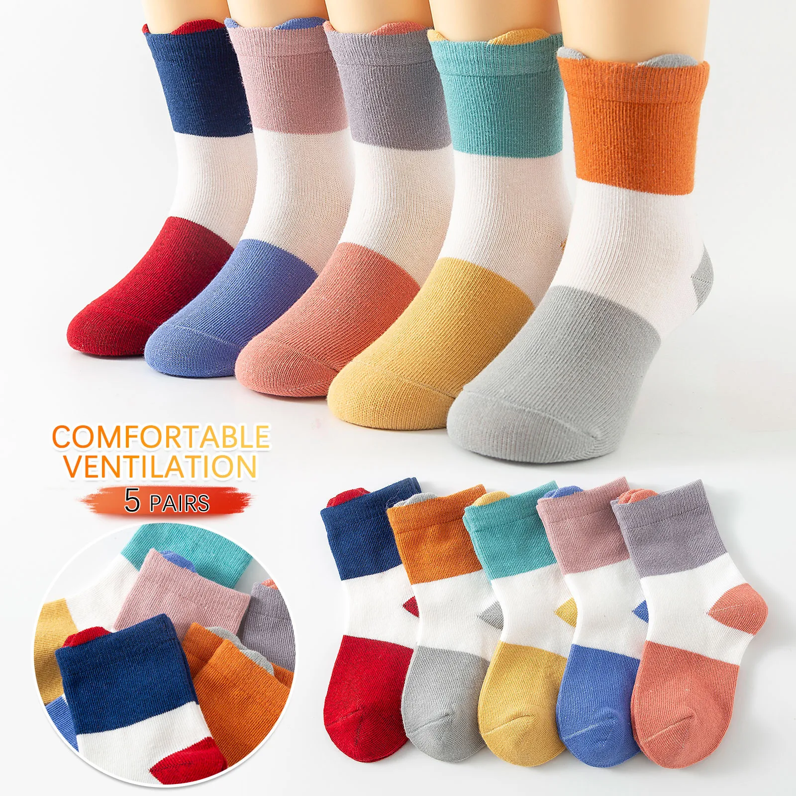 

Одежда для маленьких девочек Цвет блок дышащая обувь на нескользящей подошве; В стиле унисекс, Детские носки из чесаного хлопка Гольфы Детс...