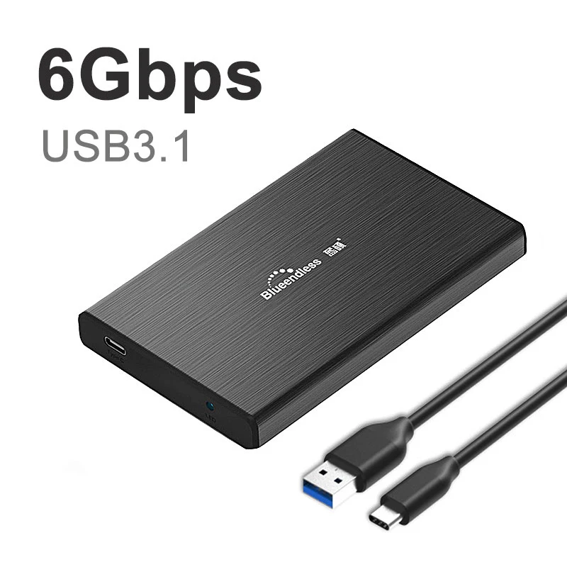 USB 3,1 3,0 для sata 2," чехол для жесткого диска корпус для жесткого диска коробка для жесткого диска Высокая скорость 6 Гбит/с SSD чехол для внешнего диска для планшета/ноутбука - Цвет: Aluminum-C-A