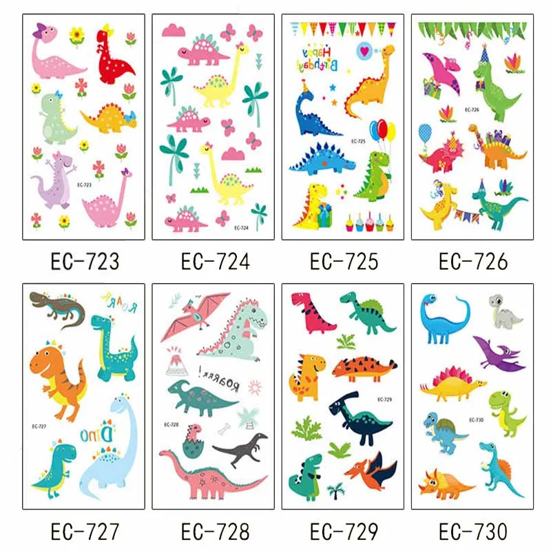 1 шт. милые и веселые детские наклейки на татуировку динозавра водонепроницаемые