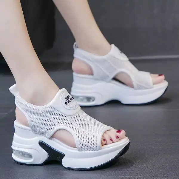 

Height Increasing Insole Sports Sandals for Women 2021 Summer New Fashion Roman Style Wedge Platform Internet Hot Sandals