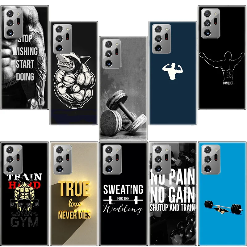 Bodybuilding Gym Fitness Phone Case For Samsung A71 A70 A51 A50 5G A41 A40 A31 A30 A21S A20E Galaxy A11 A10 A9 A8 Plus A7 A6 A80