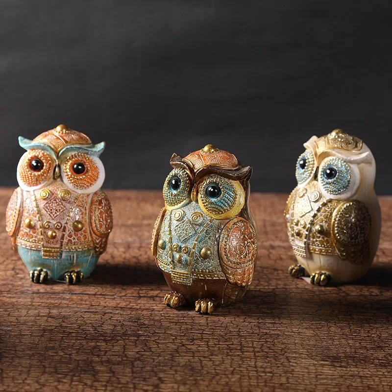 Забавные креативные маленькие украшения из смолы в виде совы простой