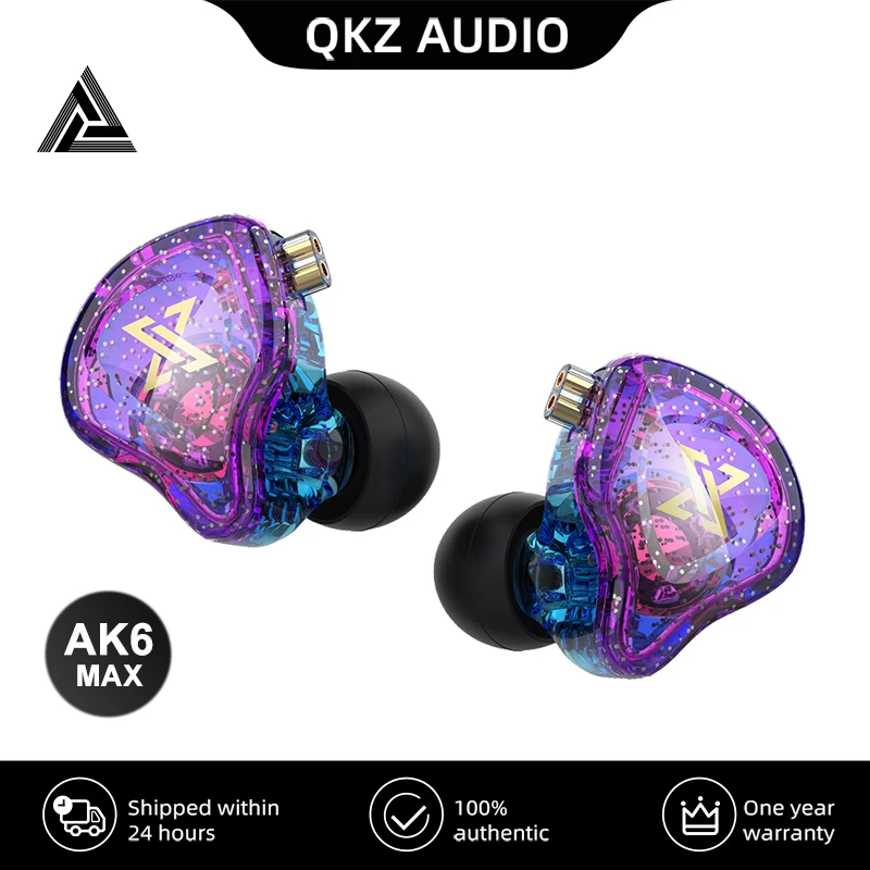 

Наушники QKZ AK6 MAX, медные Hi-Fi наушники со съемным проводным драйвером, с шумоподавлением и басами, для музыкальных игр