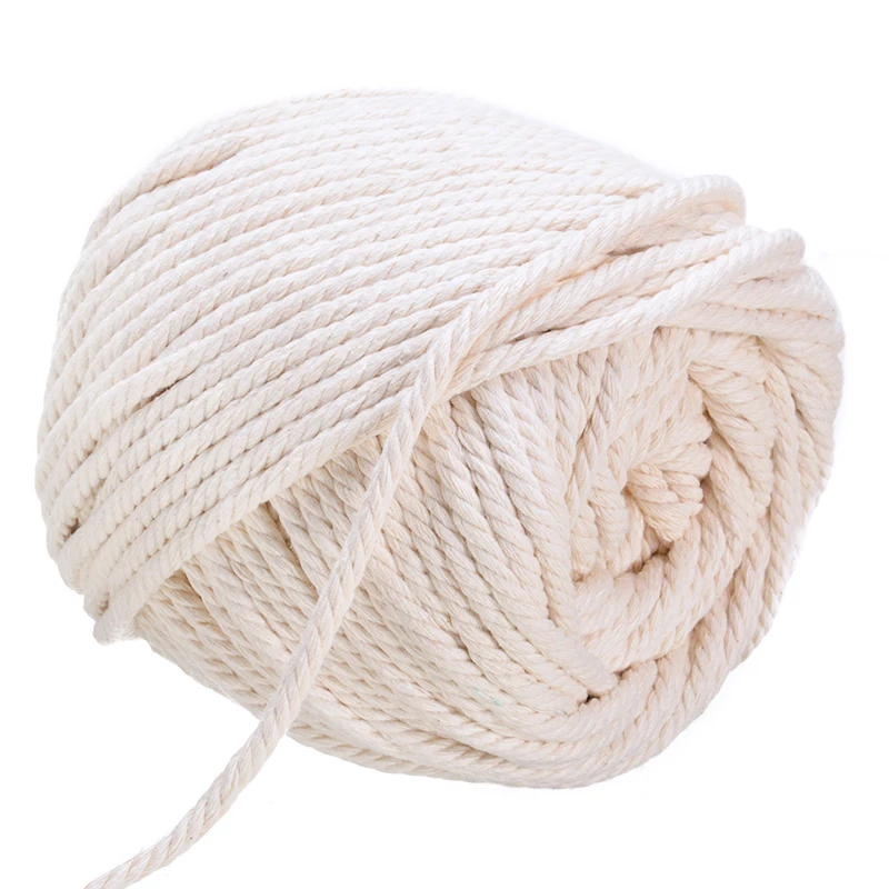 Хлопчатобумажная бежевая веревка макраме 1 шт. 2/3/4/5/6 мм плетеные веревки