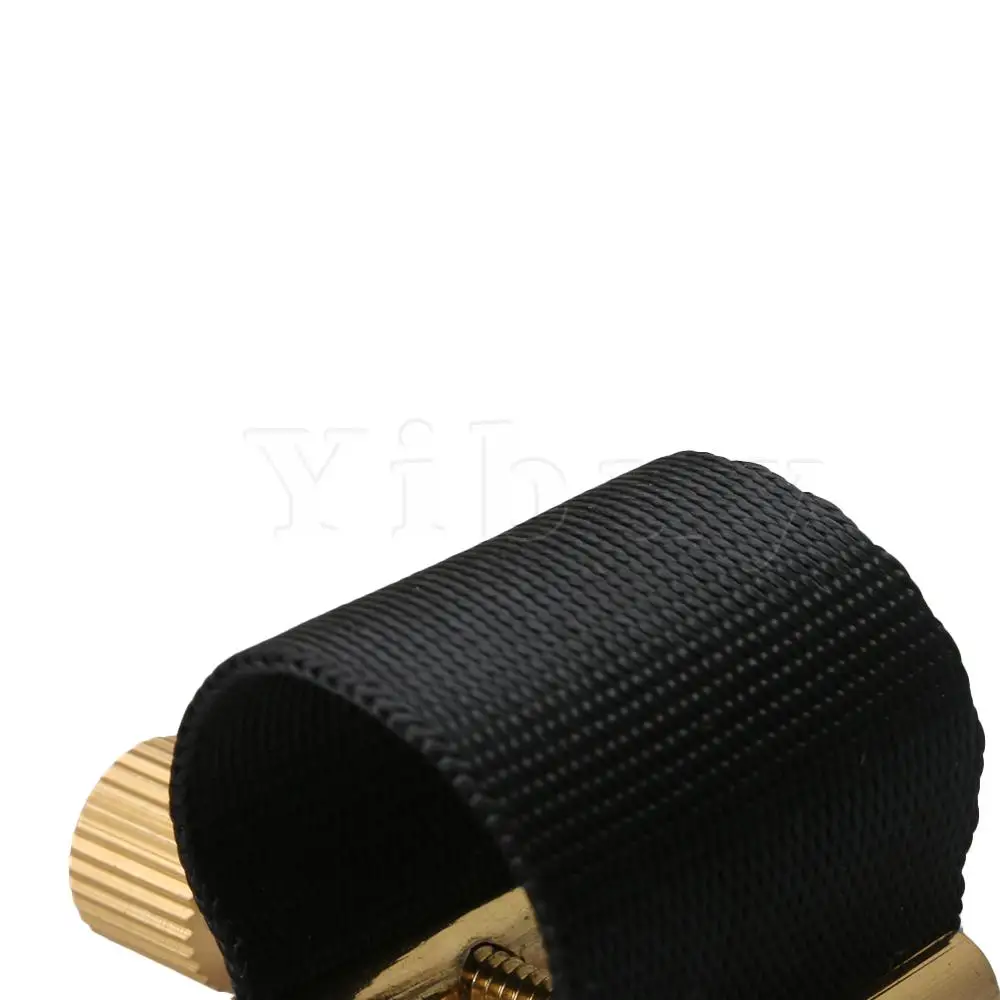 Yibuy Fabric Sax Ligature with Gold Head for Soprano Saxophone Metal Mouthpiece Black | Спорт и развлечения