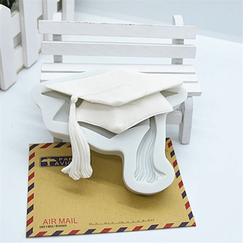 

1pc 3D Bachelor Cap Resin Silicone Molds Fondant Mould Cake Decorating Tools DIY Pastry Kitchen Baking Accessories FTM1931