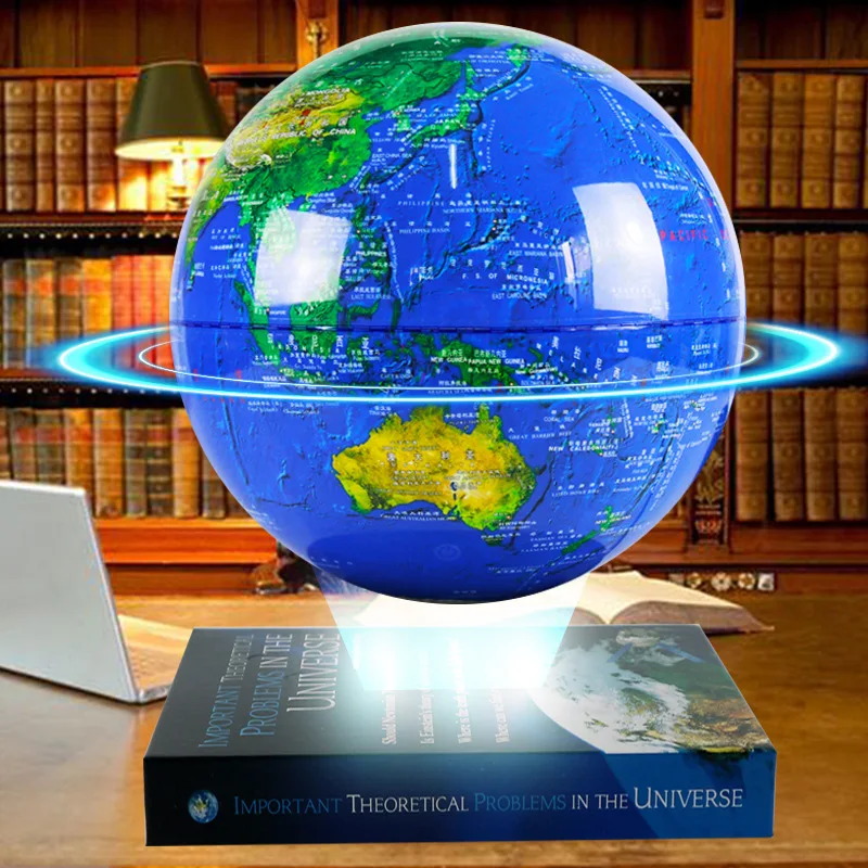 New Book Shape Magnetic Levitating Lamp 8Inch Floating Luminous Earth Globe World Map School Use Festival Gift Home Office Decor