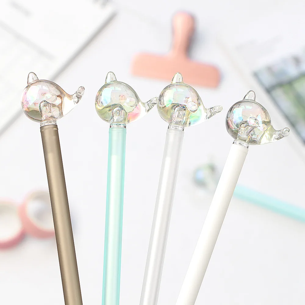 

Ручка гелевая, 0,5 мм, с единорогом, Китом, животным, 2 шт.