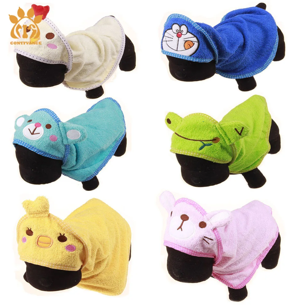

2021New Cartoon Pure Cotton Bath Towel Cute Small Animal Water Bath Robe Absorbent Pet Dog Towel 6 Styles And 2 Specifications