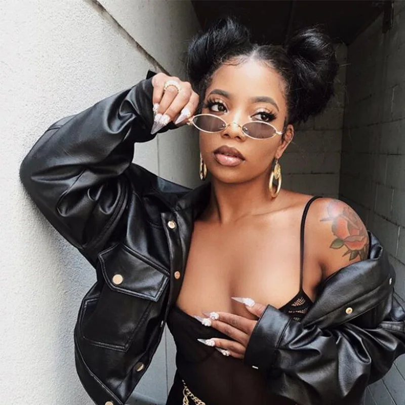 Солнцезащитные очки унисекс небольшие ретро-овальные в стиле хип-хоп винтажном