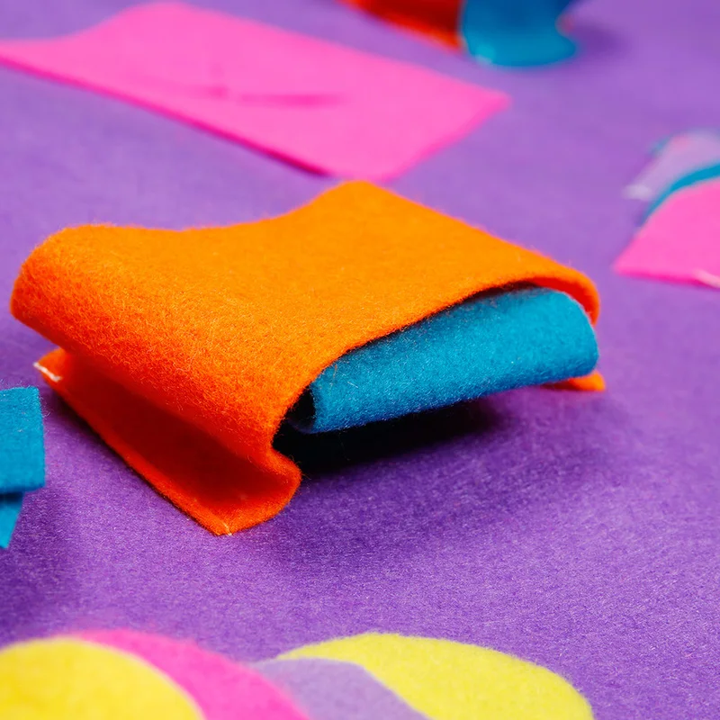 

Pet Dog Snuffle Mat Detachable Purple Fleece Pads Training Blanket Dog Mat Relieve Stress Nosework Puzzle Toy 90x90cm