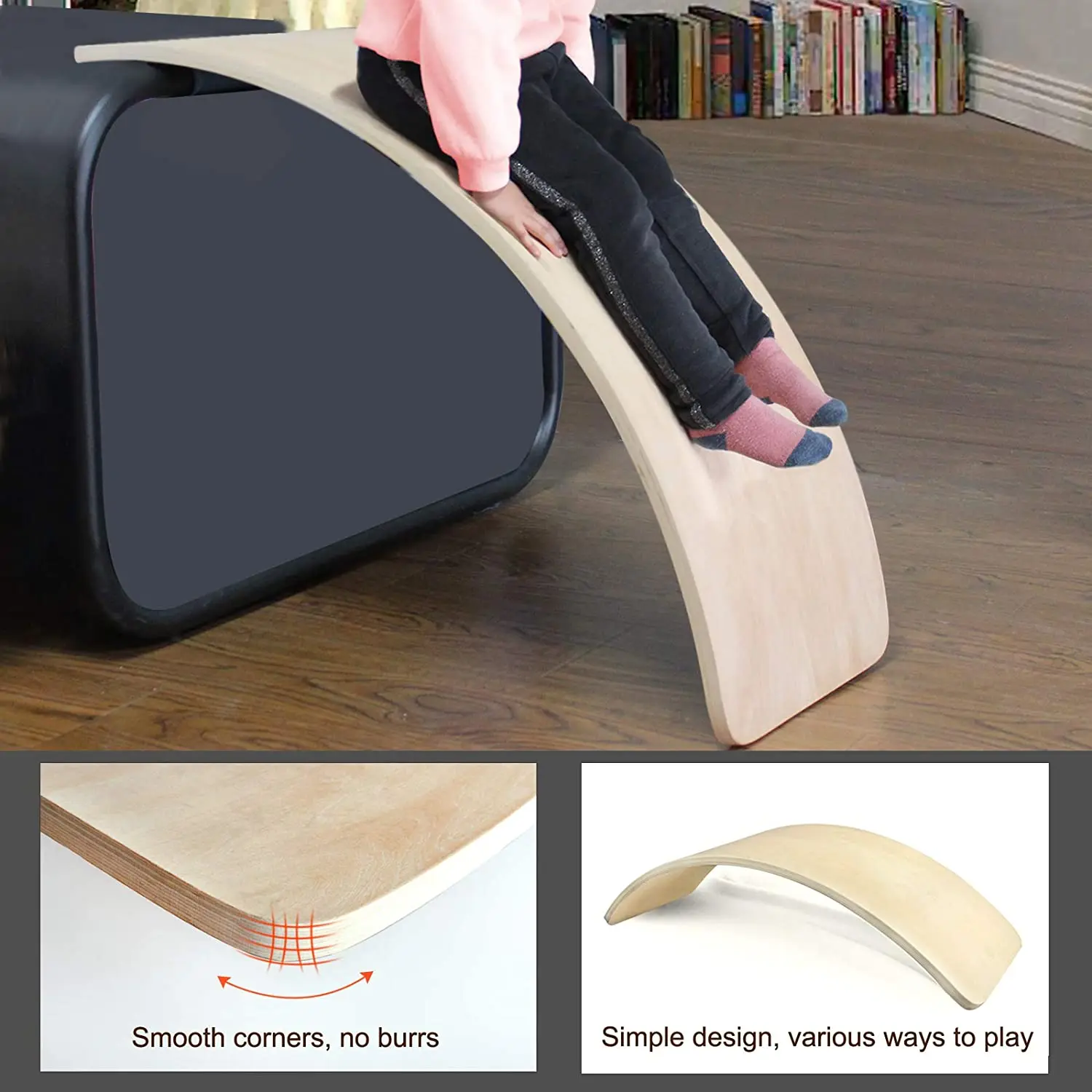 Деревянная доска воблер Детская балансировочная деревянная изогнутая для йоги