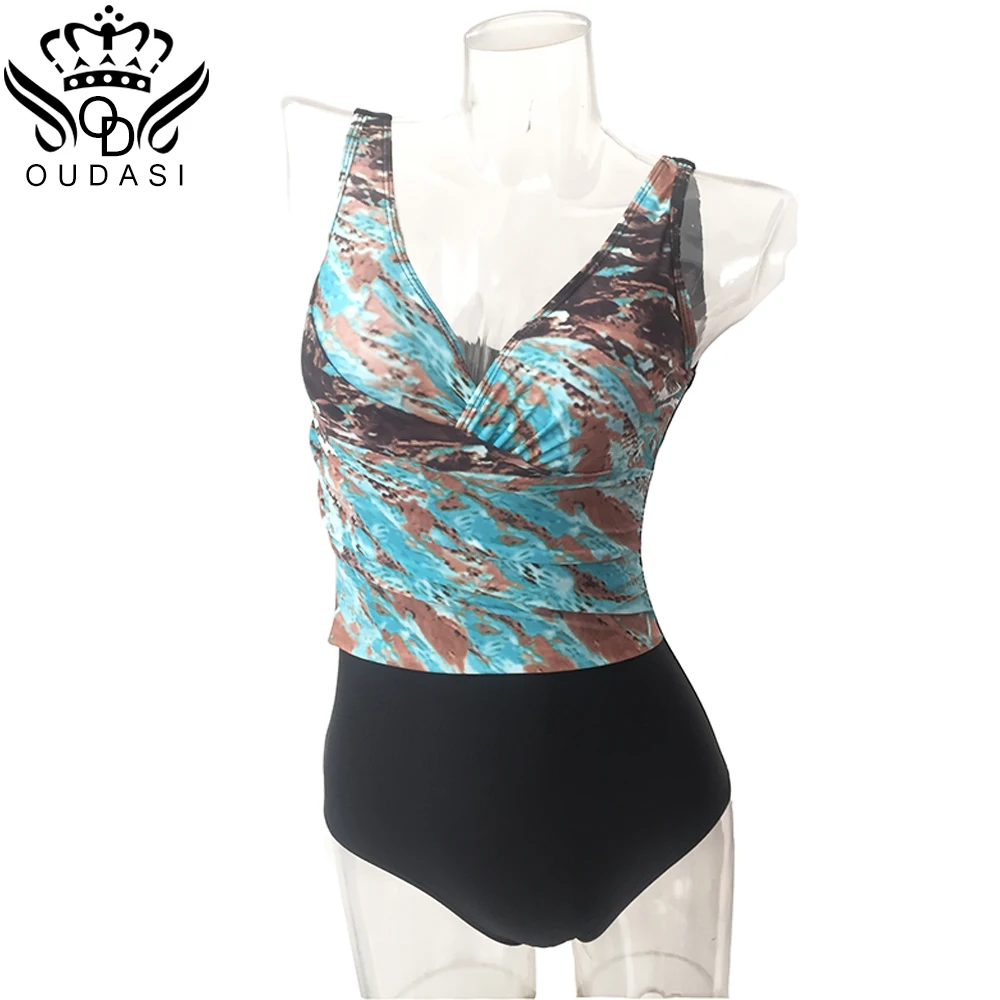 Женский купальник 2018 Цельный сексуальное боди с рюшами пуш ап плюс размер S 5XL