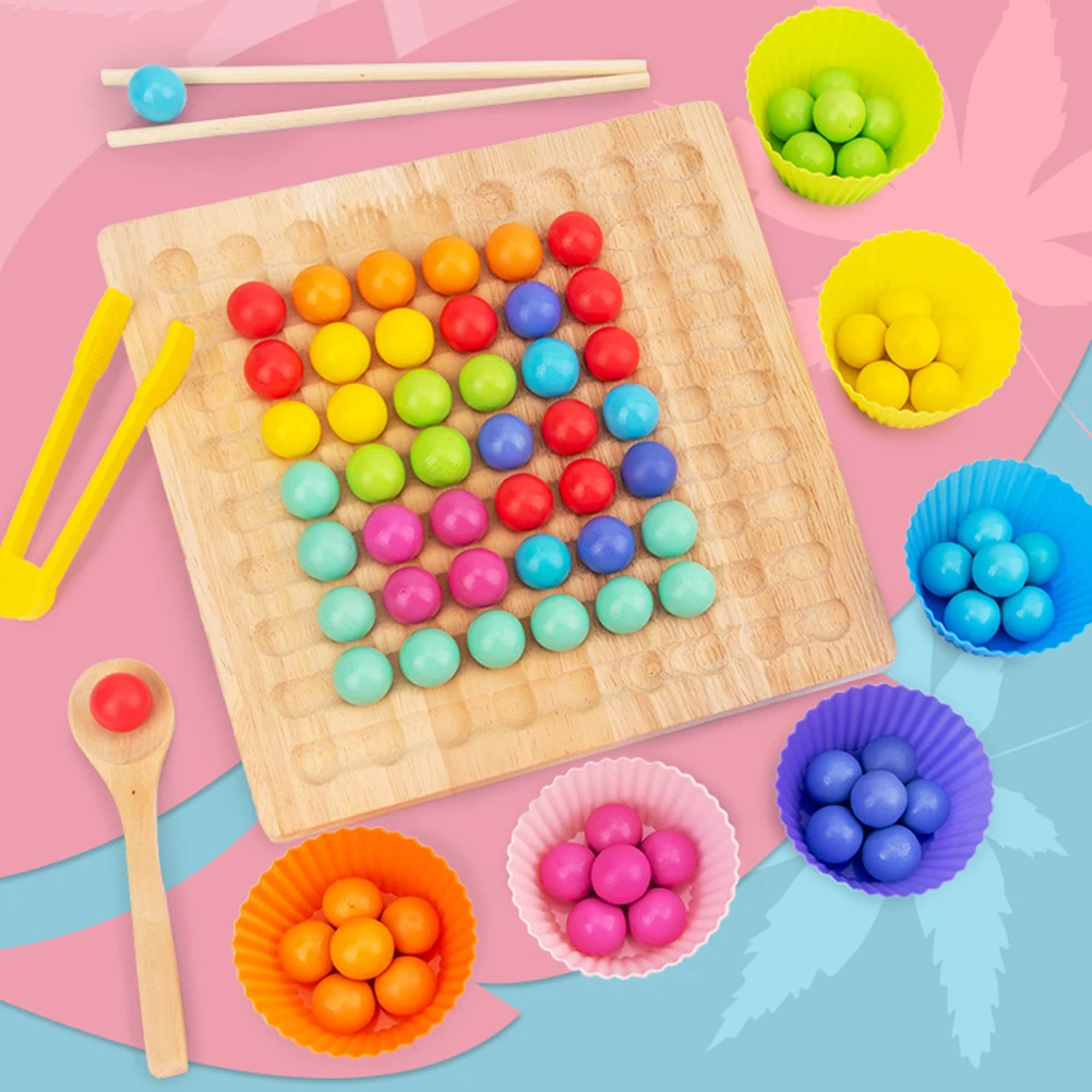 

Цветная развивающая деревянная игрушка для развития интеллекта, зажим для сортировки, бусины, игра для детей, товары для раннего обучения