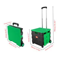 green 4 цвета портативная Тележка для покупок/корзина/Storag складной ботинок Тележка для покупок складывающаяся коробка для хранения колеса ящик и крышка - Цвет: green