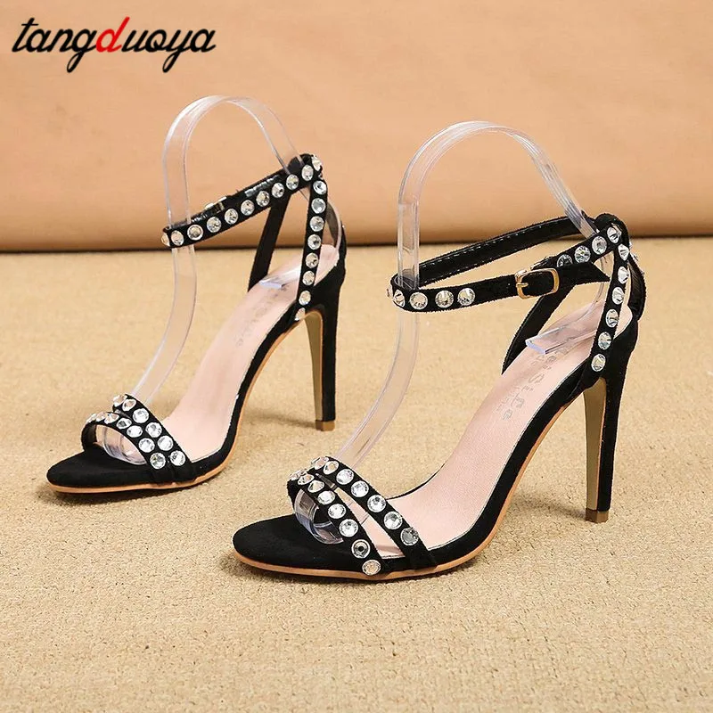 Свадебные туфли на высоком каблуке стразы сексуальные туфли-лодочки с ремешком