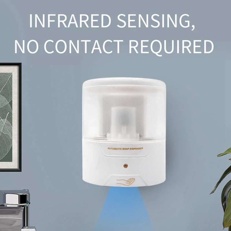 

Automatic Soap Dispenser Wall Mount, Dispenser 600Ml Gel/Liquid Touchless Hand Soap Dispenser for Home School Office