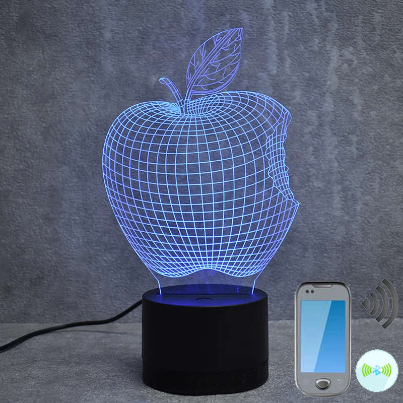 

Светодиодная Колонка Apple с Bluetooth, 3D декоративный светильник, настольная лампа с управлением телефоном, новые и экзотические подарки с питанием от USB