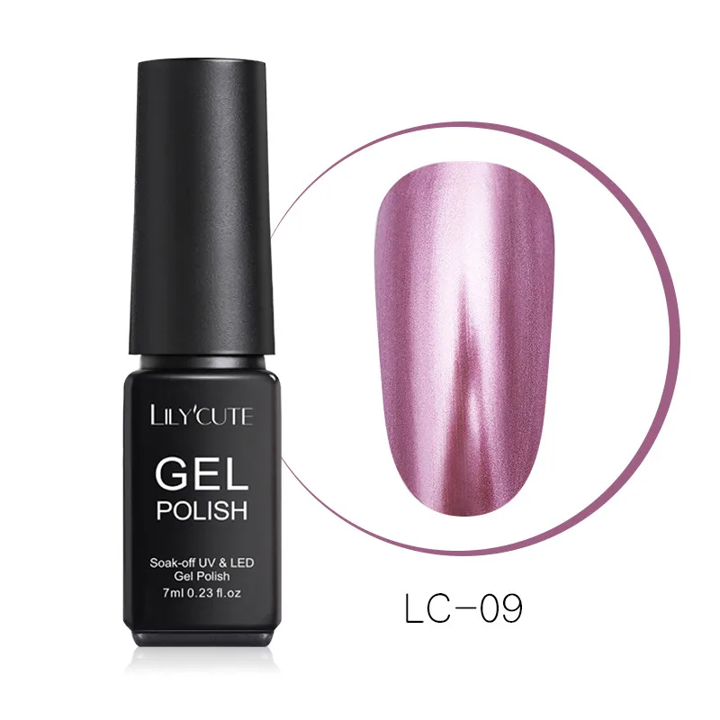 7ml 09 LILYCUTE металлический зеркальный Серебряный Гель-лак замачиваемый УФ-Гель-лак для нейл-арта лак стойкий маникюрный дизайн лак - Цвет: 7ml 09