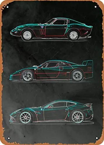 

Metal Sign - Supercars FE - 8 x 12 Vintage Look Tin Sign