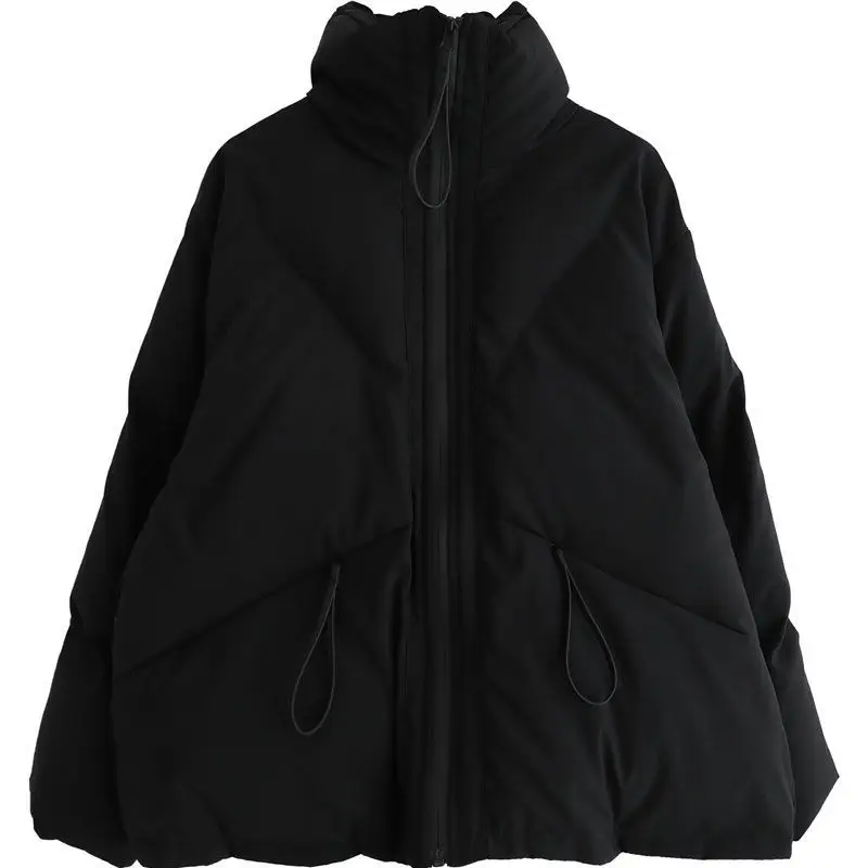 

2021 winter new style Korean retro stand collar padded jacket zipper short thick padded coat bread coat padded coat women