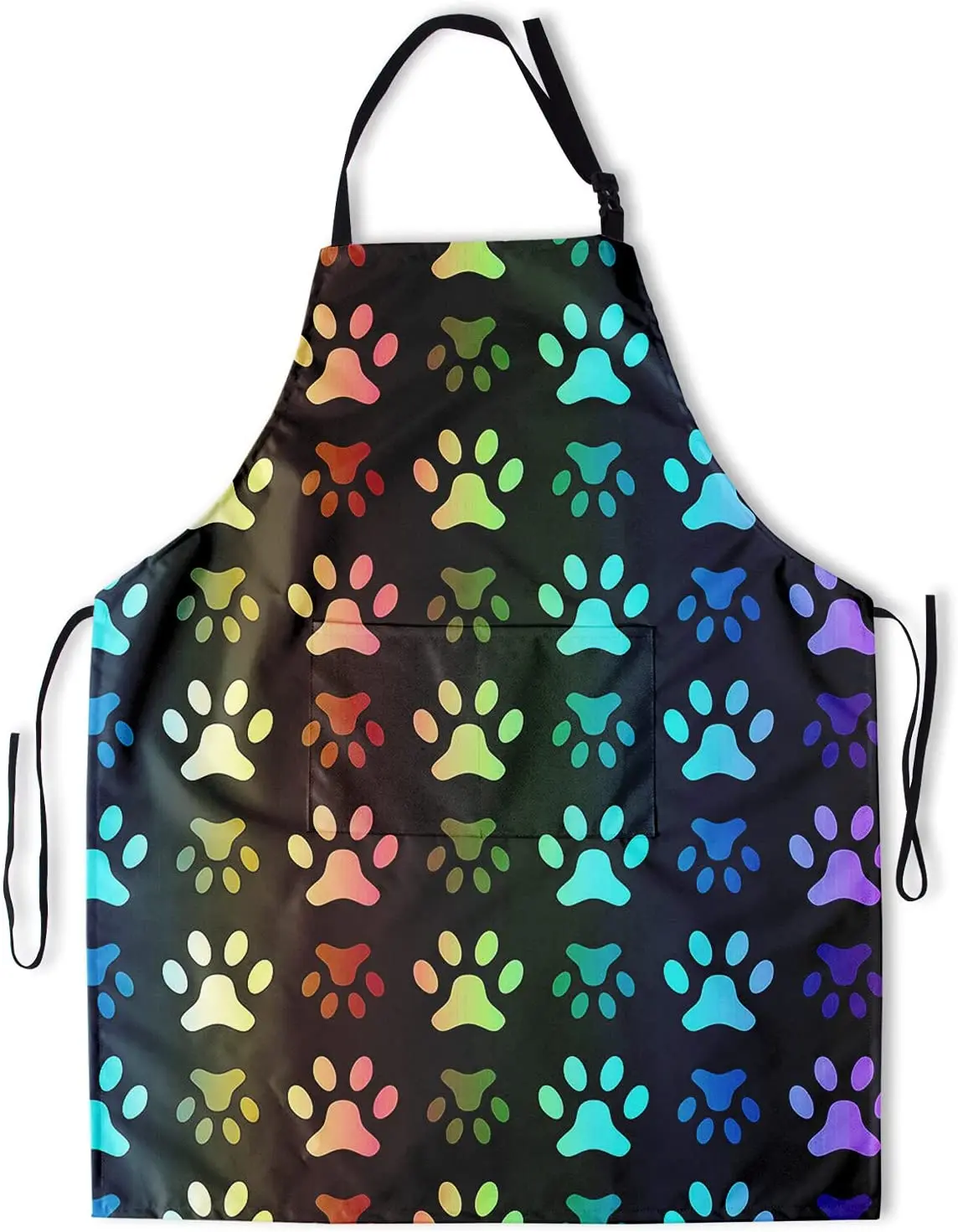 

Dogs Paw Apron Colorful Pet Paws Durable Aprons Funny Dog Footprint Oil-Proof Bib with 2 Pockets Foot Waterproof Polyester Bibs