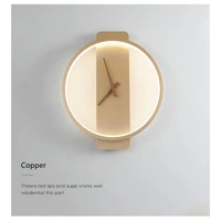 dia 30cm 18w roundsquare luxury living room clock wall decoration bedroom bedside nordic fashion simple net gold wall lamp