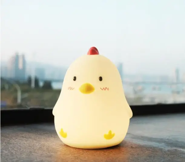 

Smart Early Chicken Wake Up Light USB Charging Silicone Snooze Alarm Clock Bedroom Bedside Atmosphere Night Light
