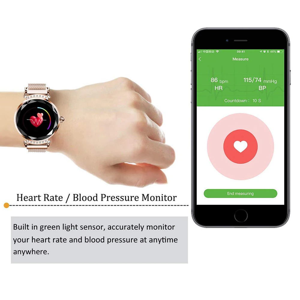 H2 Sport Bluetooth Smart Watch Women Blood Pressure Fitness Tracker Heart Rate Monitor Waterproof Lady Smartwatch ForAndroid IOS |