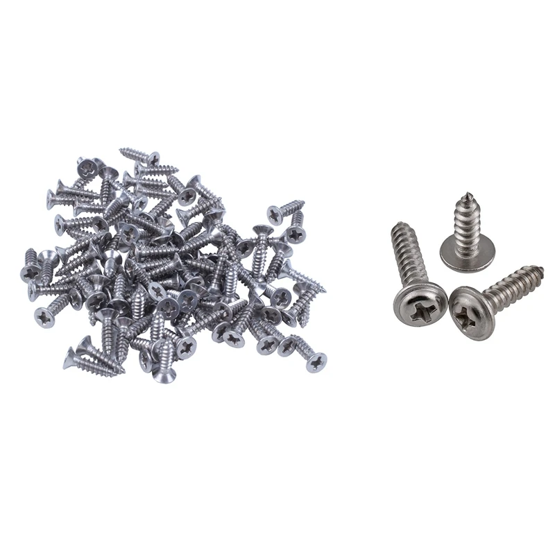 

Promotion! 210 Pcs Silver Stainless Steel Self-Tapping Screw Kit, 100 Pcs A & 110 Pcs B