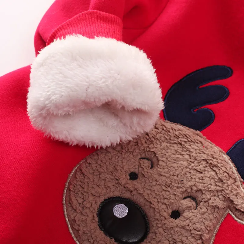 Рождественские свитера с вышивкой оленя для маленьких мальчиков и девочек