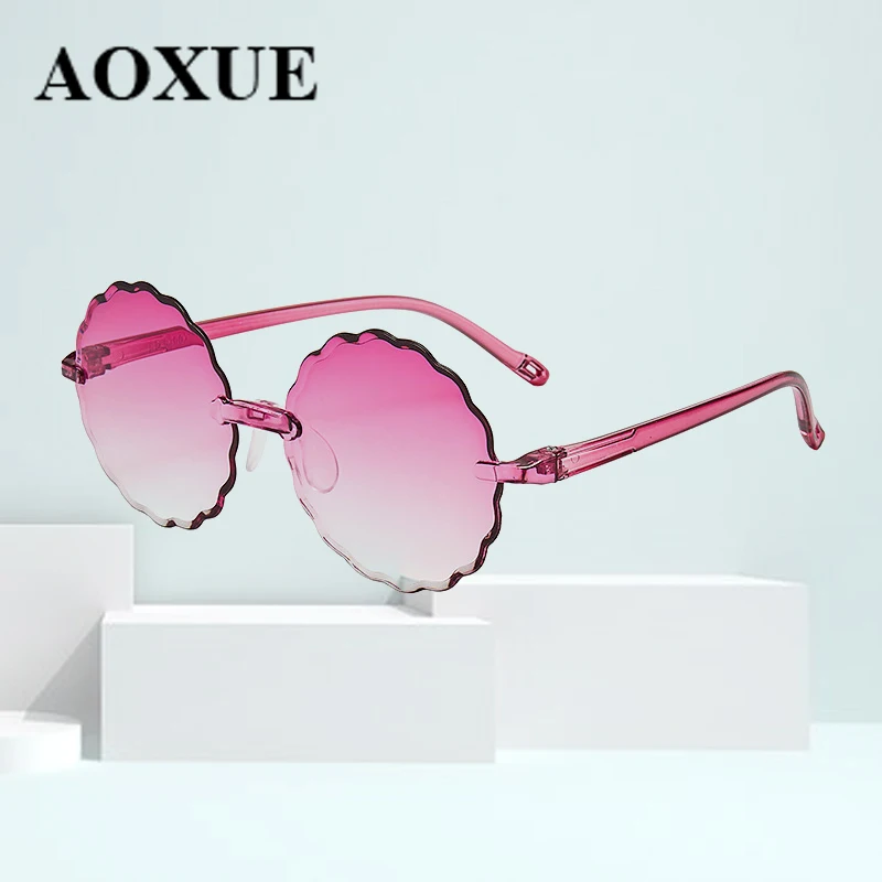 AOXUE новые детские круглые солнцезащитные очки модные яркие линзы для мальчиков