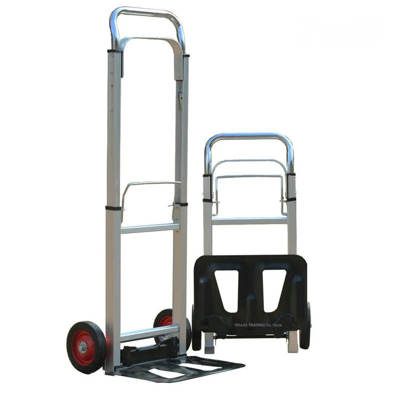 Folding Collapsible Hand Truck Luggage Trolley Carts with Telescoping Handle, Portable Lightweight Aluminum Aloy Hand Truck